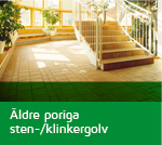 Äldre poriga sten- och klinkergolv